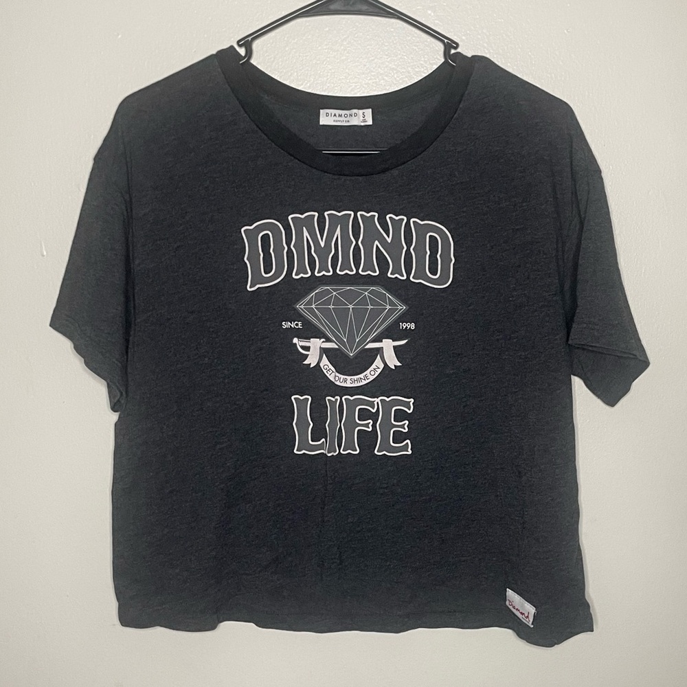 Dark Gray Diamond Life Crop Top